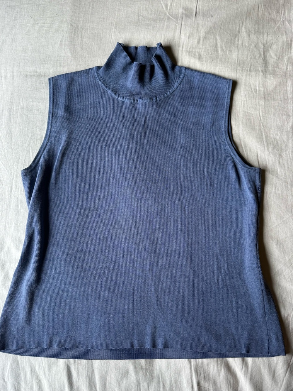Chico's Sleeveless Silk Turtleneck Tank - Slate Blue
